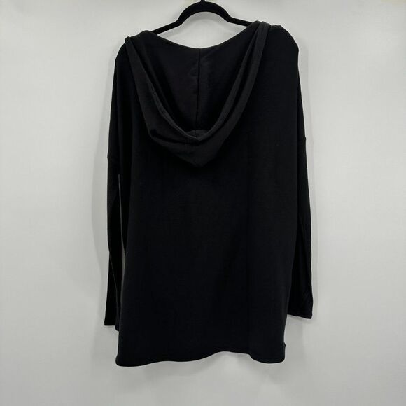Athleta Purana Wrap Oversized Modal Hoodie Black Sweatshirt Size S - Picture 10 of 13